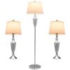 3 Piece Lamp with Set Modern Floor Lamp and 2 Table Lamps