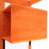 Wooden Cat Enclosure with 6 Jumping Platforms, 2 Cat Condos, Cat Bridge and Scratching Board, Orange