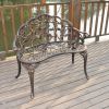38.5" Cast Aluminum Outdoor Courtyard Decoration Park Leisure Rose Chair XH