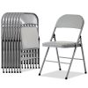4pcs Elegant Foldable Iron & PVC Chairs for Convention & Exhibition Gray