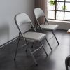 4pcs Elegant Foldable Iron & PVC Chairs for Convention & Exhibition Gray