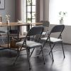 4pcs Elegant Foldable Iron & PVC Chairs for Convention & Exhibition Gray