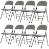 4pcs Elegant Foldable Iron & PVC Chairs for Convention & Exhibition Gray