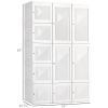 HOMCOM Portable Wardrobe Closet, Folding Bedroom Armoire, Clothes Storage Organizer with 11 Cube Compartments, Hanging Rod, Magnet Doors, White