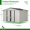 10X8 FT Outdoor Storage Shed, All Weather Metal Sheds with Lockable Doors, Tool Shed for Garden, Patio, Backyard, Lawn, Grey