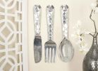 Artistic Cutlery Wall Decor In Metal, Set of Three, Silver