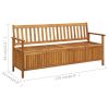 Patio Storage Bench 66.9" Solid Acacia Wood