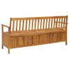 Patio Storage Bench 66.9" Solid Acacia Wood