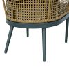 Outdoor Wicker Chairs and Table Bistro Conversation Furniture Set, 3 Pieces for Porch, Balcony, Deck, Patio, Backyard, Natural Color