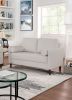 Contemporary Style Off-White 1pc Loveseat Leatherette Upholstered Bench Style Seating Bolster Pillows