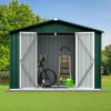 Metal garden sheds 6ftx8ft outdoor storage sheds Green+White