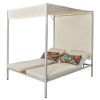 U_STYLE Outdoor Patio Sunbed Daybed with Cushions, Adjustable Seats