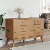 Drawer Cabinet OLDEN Brown Solid Wood Pine
