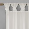 Floral Embellished Cuff Tab Top Solid Curtain Panel(Only 1 Pc Panel)