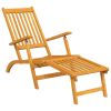 Patio Deck Chairs with Footrests 2 pcs Solid Wood Acacia
